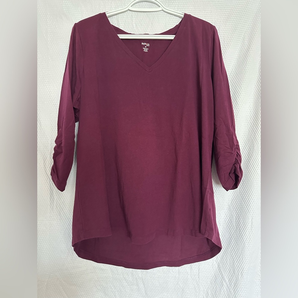Style&co. Women's V-Neck Purple Blouse